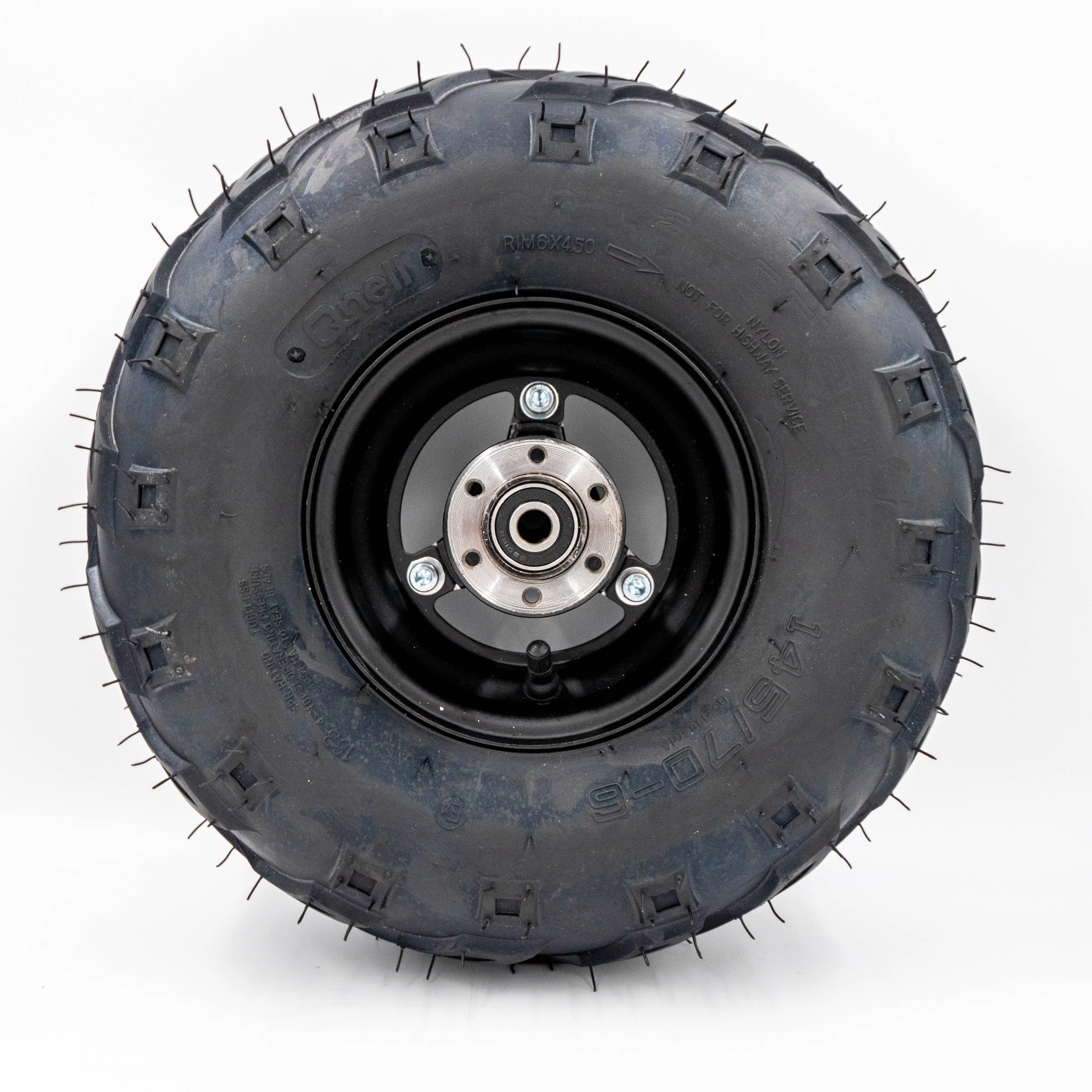 Minibike 6" Rear Mag Wheel Assembly, 145x70-6 V Tread (30-10026-00-MAG)